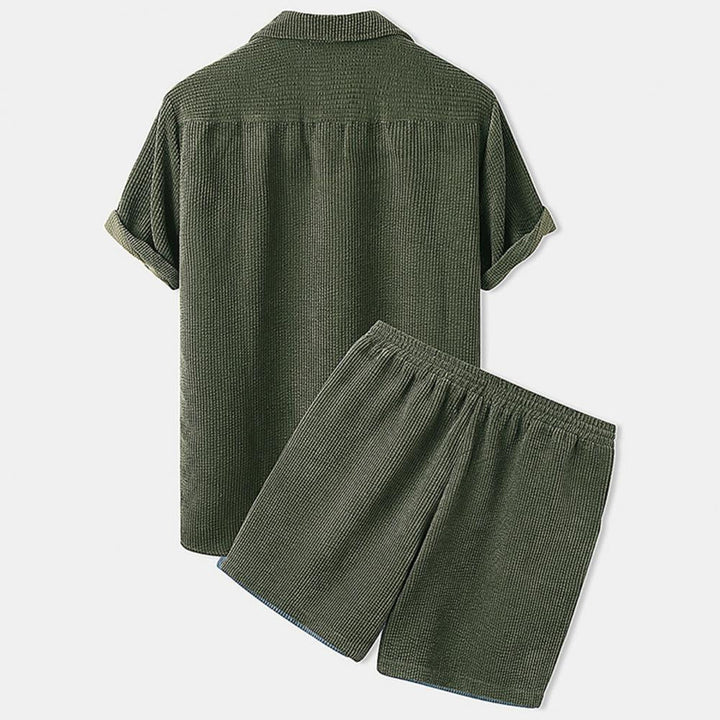 Men's Corduroy Shorts Set for Comfortable Summer Style
