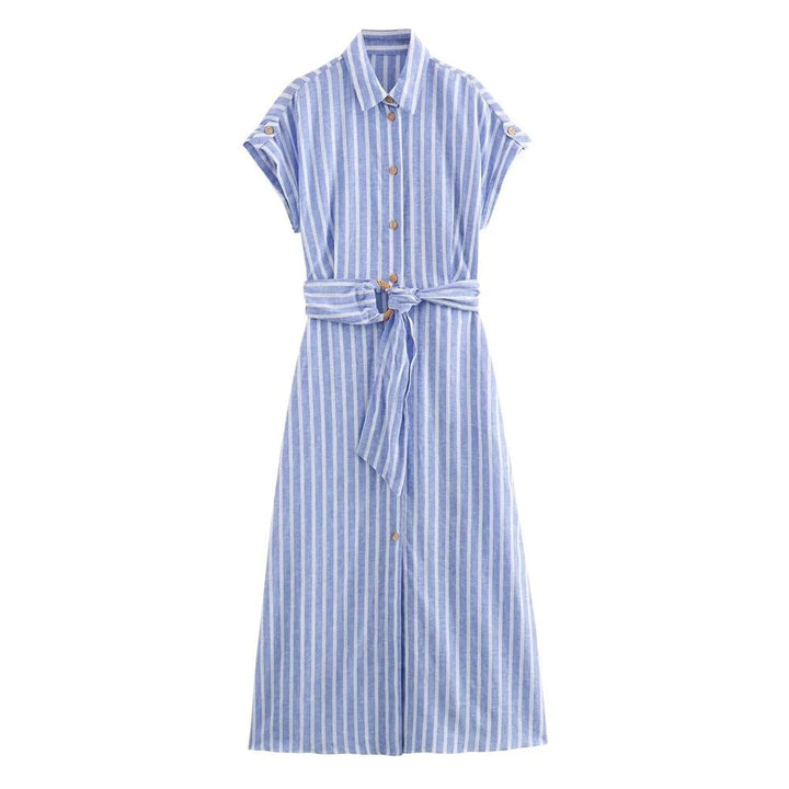 Women's Striped Shirt Dress for Effortless Style and Comfort