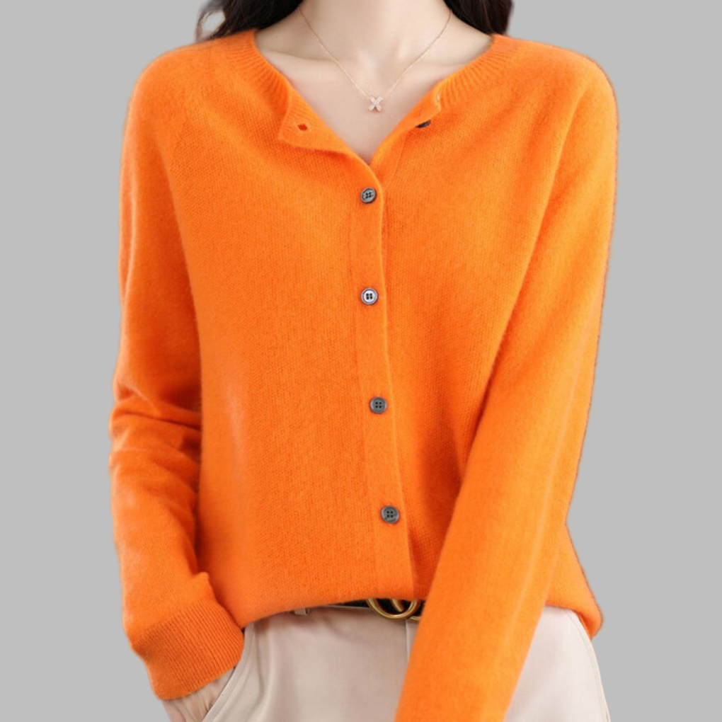 Women's O-Neck Knit Cardigan