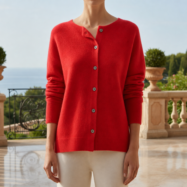 Women's Round Neck Cardigan Sweater