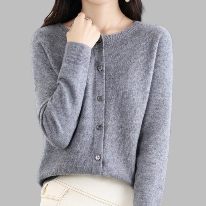 Women's O-Neck Knit Cardigan
