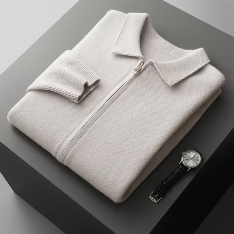 Men's Stylish and Versatile Full-Zip Cardigan