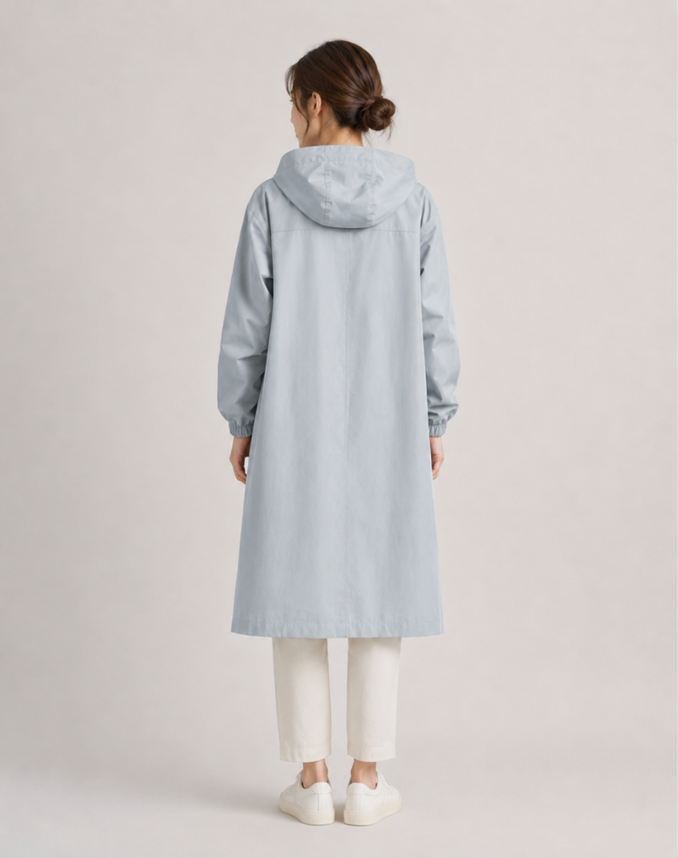 Women's Lightweight Hooded Trench Coat for Everyday Wear