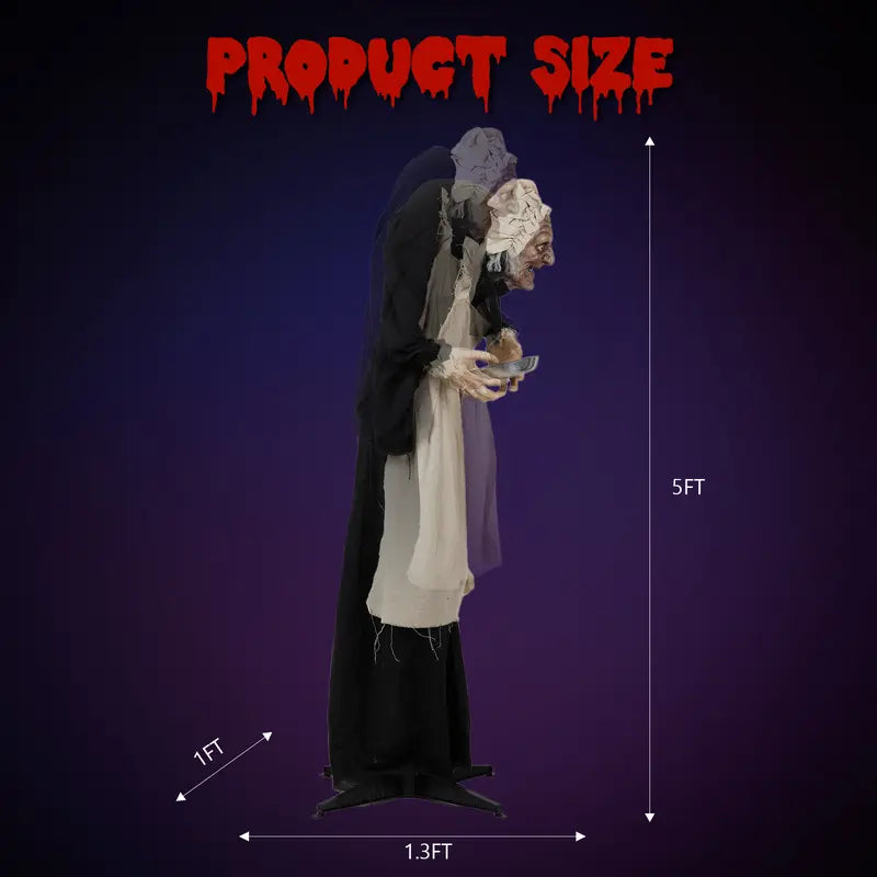Halloween's 5ft Animated Figure with Sound-Activated Movement & LED Eyes
