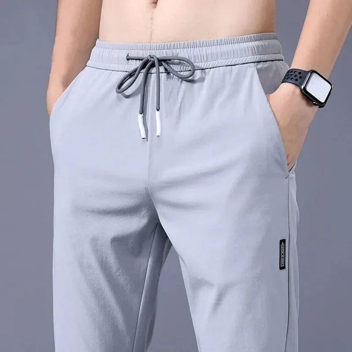 Men's Sporty Jogging Pants with Cord Drawstring
