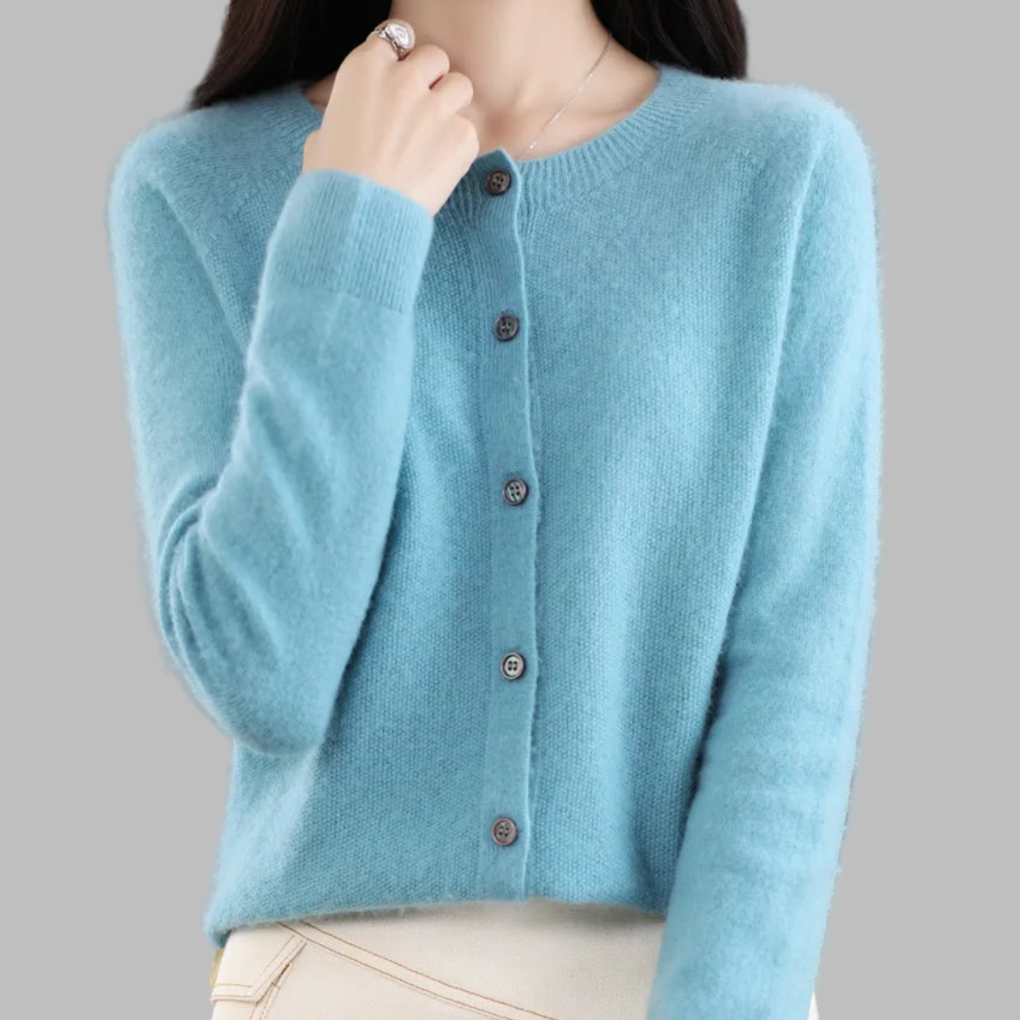 Women's O-Neck Knit Cardigan