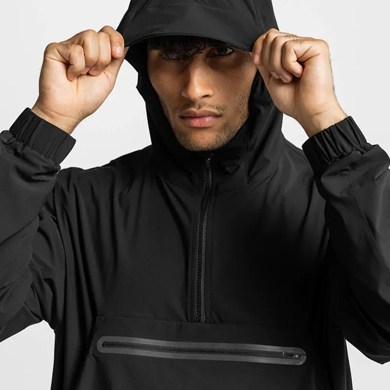 Men's Sporty Anorak Jacket with Zipper