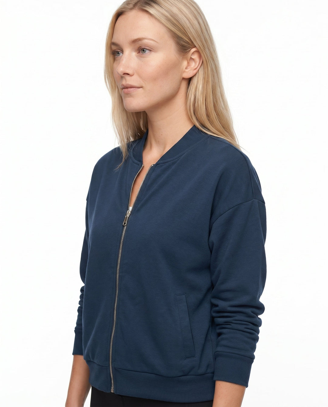 Women's Lightweight Bomber Jacket – Zip Closure for Casual Wear