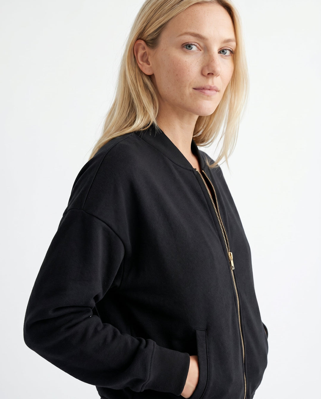 Women's Lightweight Bomber Jacket – Zip Closure for Casual Wear