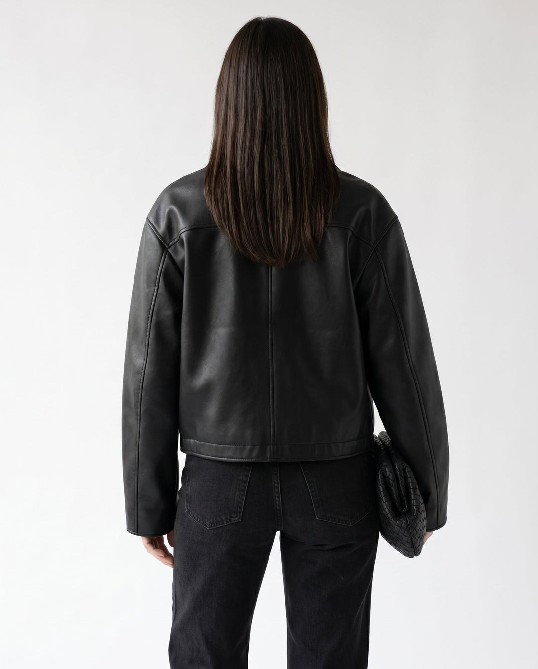 Women's Sophisticated Fitted Faux Leather Jacket for Casual Wear
