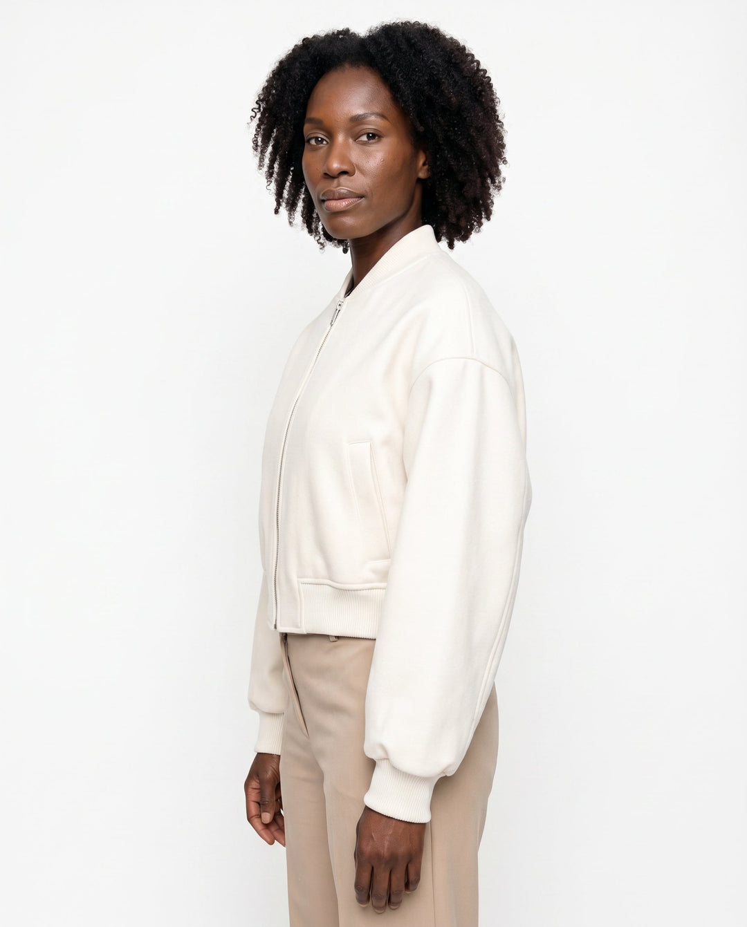 Women's Cropped Casual Bomber Jacket for Everyday Wear