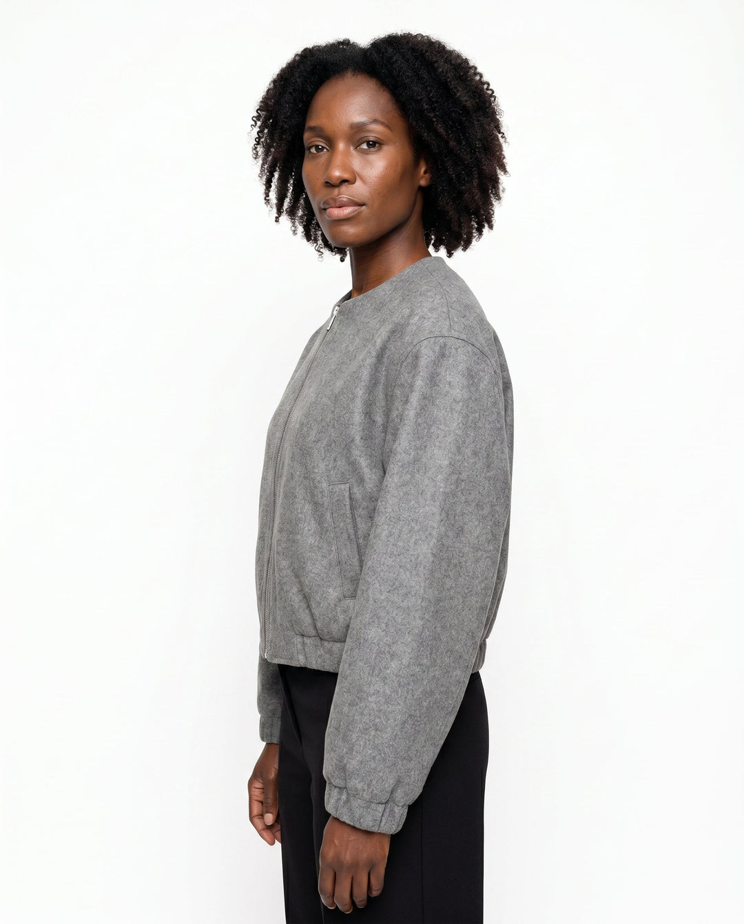 Women's Cropped Casual Bomber Jacket for Everyday Wear