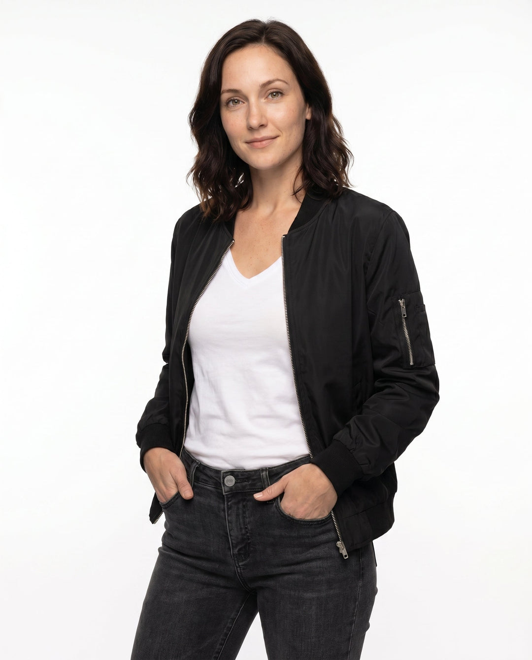 Women's Classic Relaxed Bomber Jacket for Everyday Casual Wear