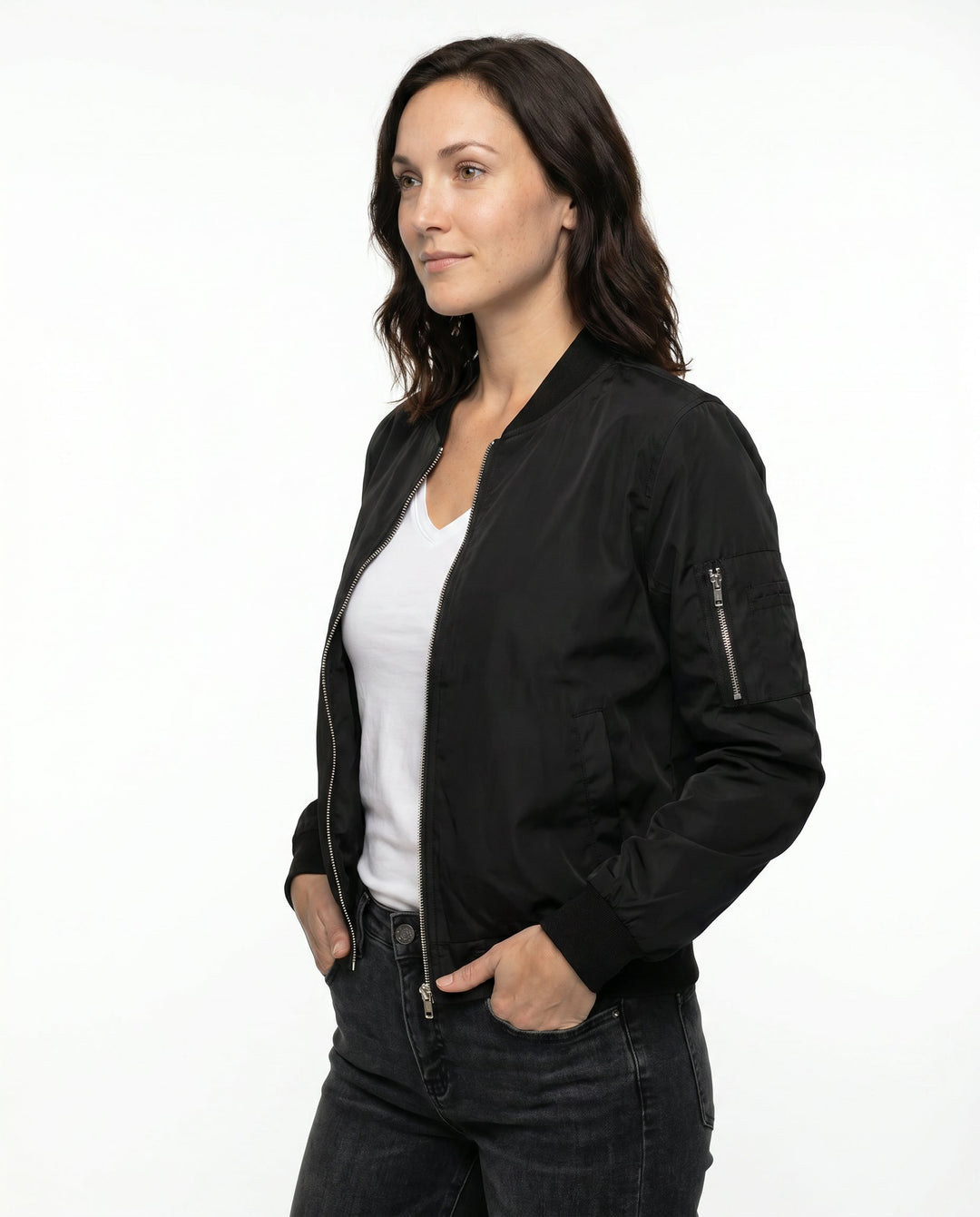 Women's Classic Relaxed Bomber Jacket for Everyday Casual Wear
