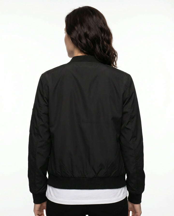 Women's Classic Relaxed Bomber Jacket for Everyday Casual Wear