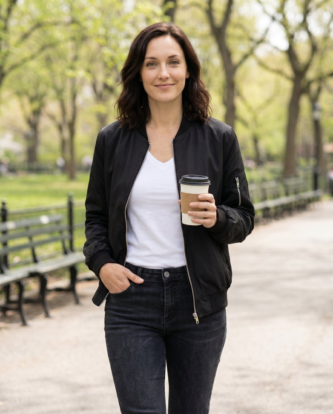 Women's Classic Relaxed Bomber Jacket for Everyday Casual Wear
