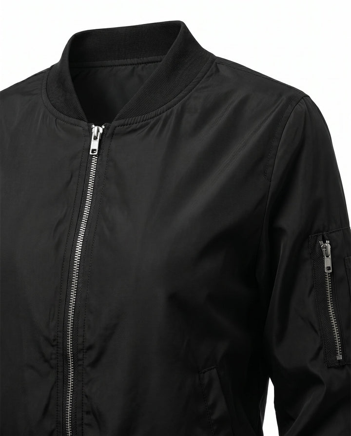 Women's Classic Relaxed Bomber Jacket for Everyday Casual Wear