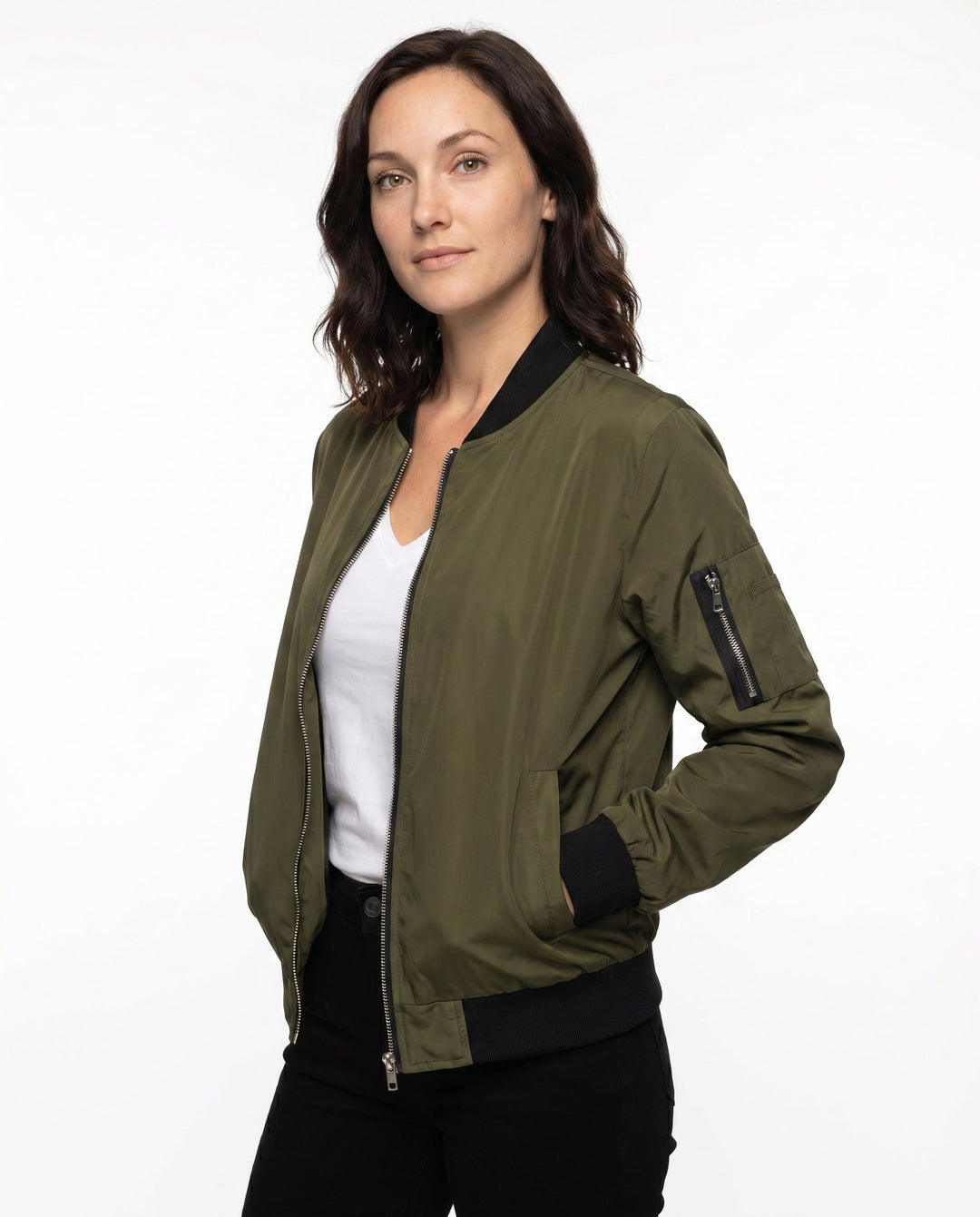 Women's Classic Relaxed Bomber Jacket for Everyday Casual Wear