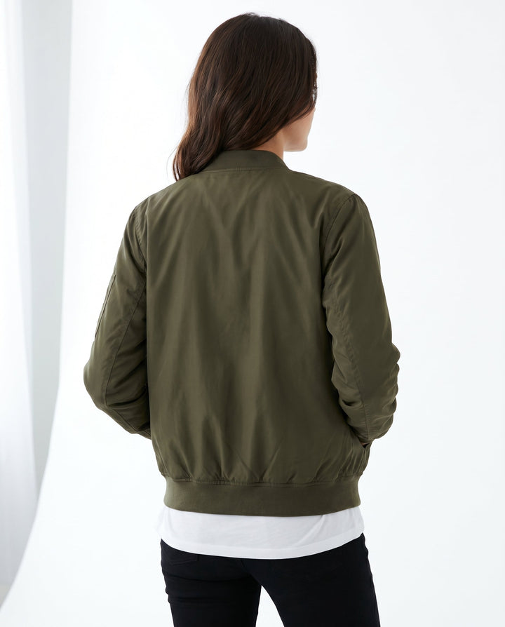 Women's Classic Relaxed Bomber Jacket for Everyday Casual Wear