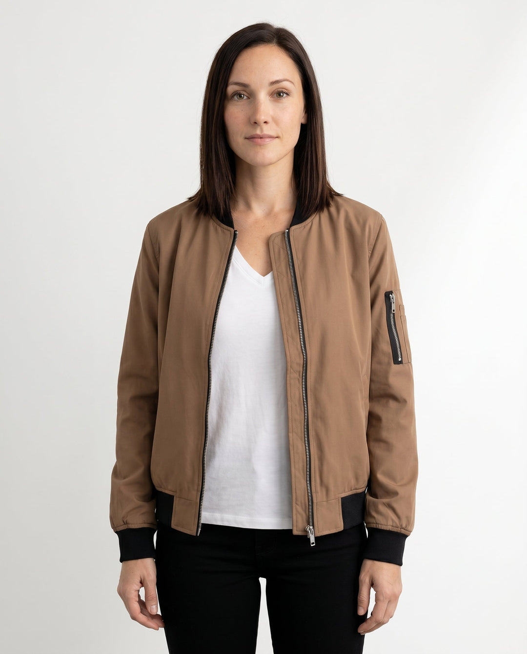 Women's Classic Relaxed Bomber Jacket for Everyday Casual Wear