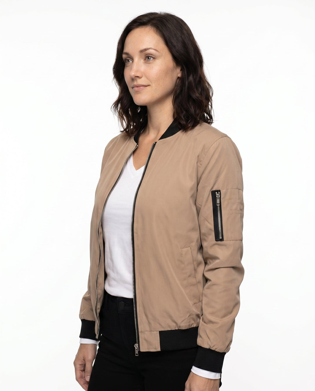 Women's Classic Relaxed Bomber Jacket for Everyday Casual Wear