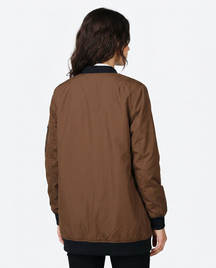 Women's Classic Relaxed Bomber Jacket for Everyday Casual Wear