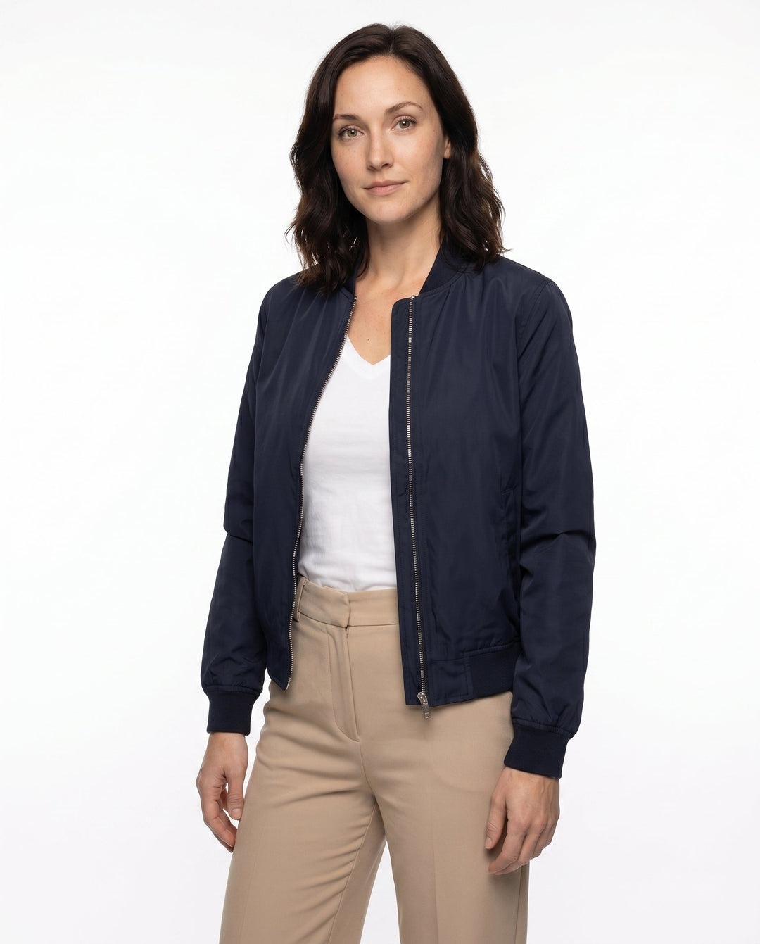 Women's Classic Relaxed Bomber Jacket for Everyday Casual Wear