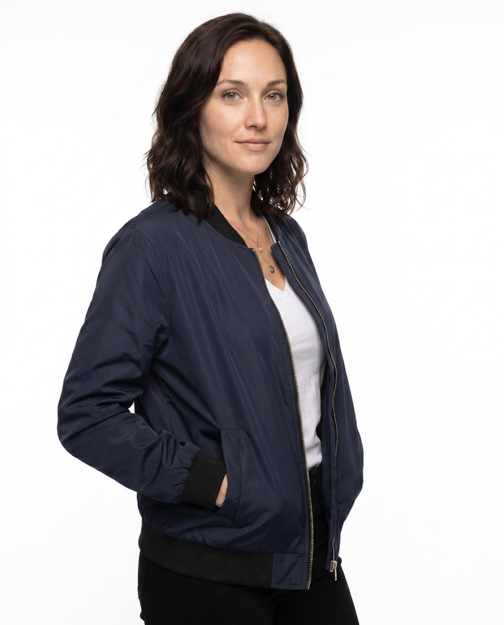 Women's Classic Relaxed Bomber Jacket for Everyday Casual Wear