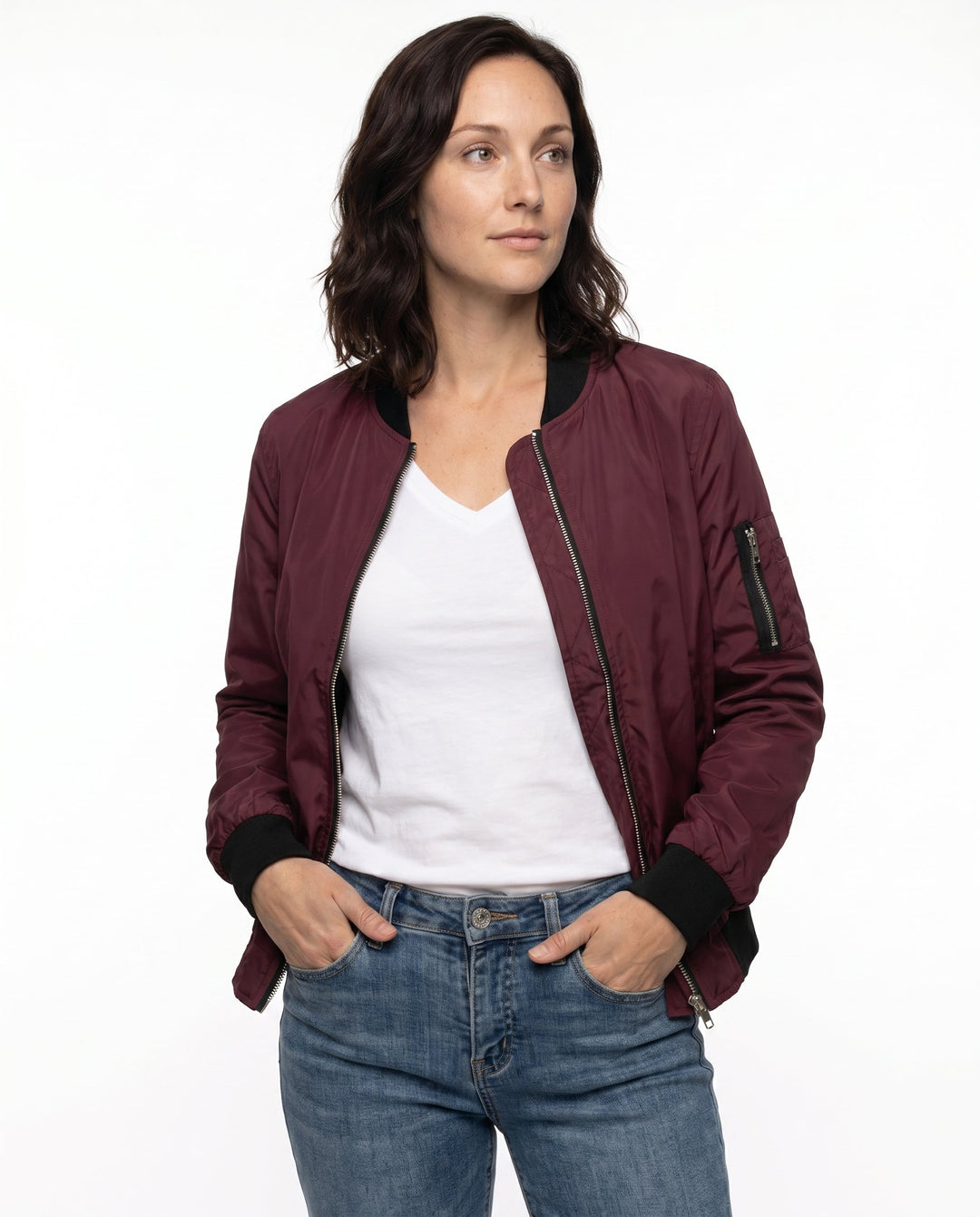 Women's Classic Relaxed Bomber Jacket for Everyday Casual Wear