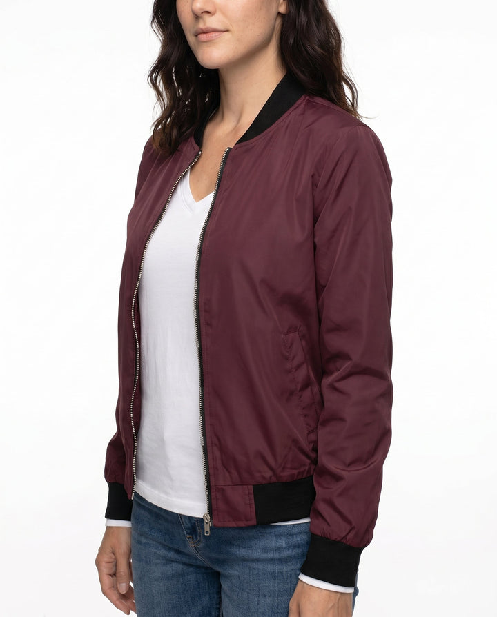 Women's Classic Relaxed Bomber Jacket for Everyday Casual Wear