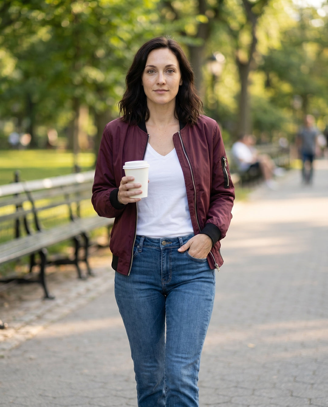Women's Classic Relaxed Bomber Jacket for Everyday Casual Wear