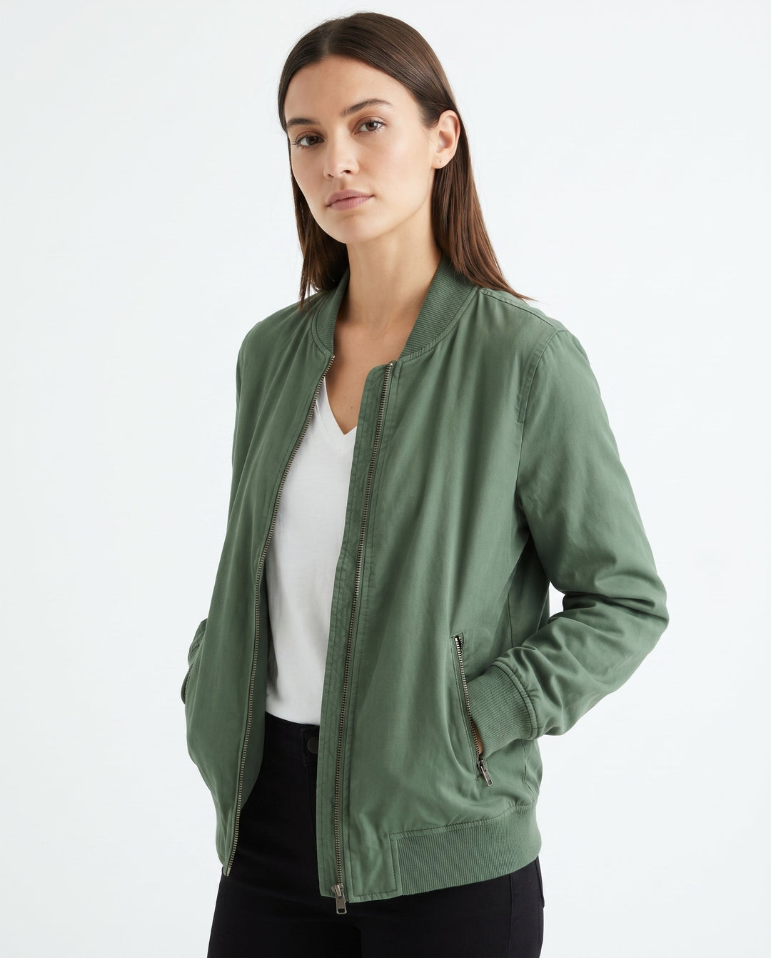 Women's Classic Relaxed Bomber Jacket for Everyday Casual Wear