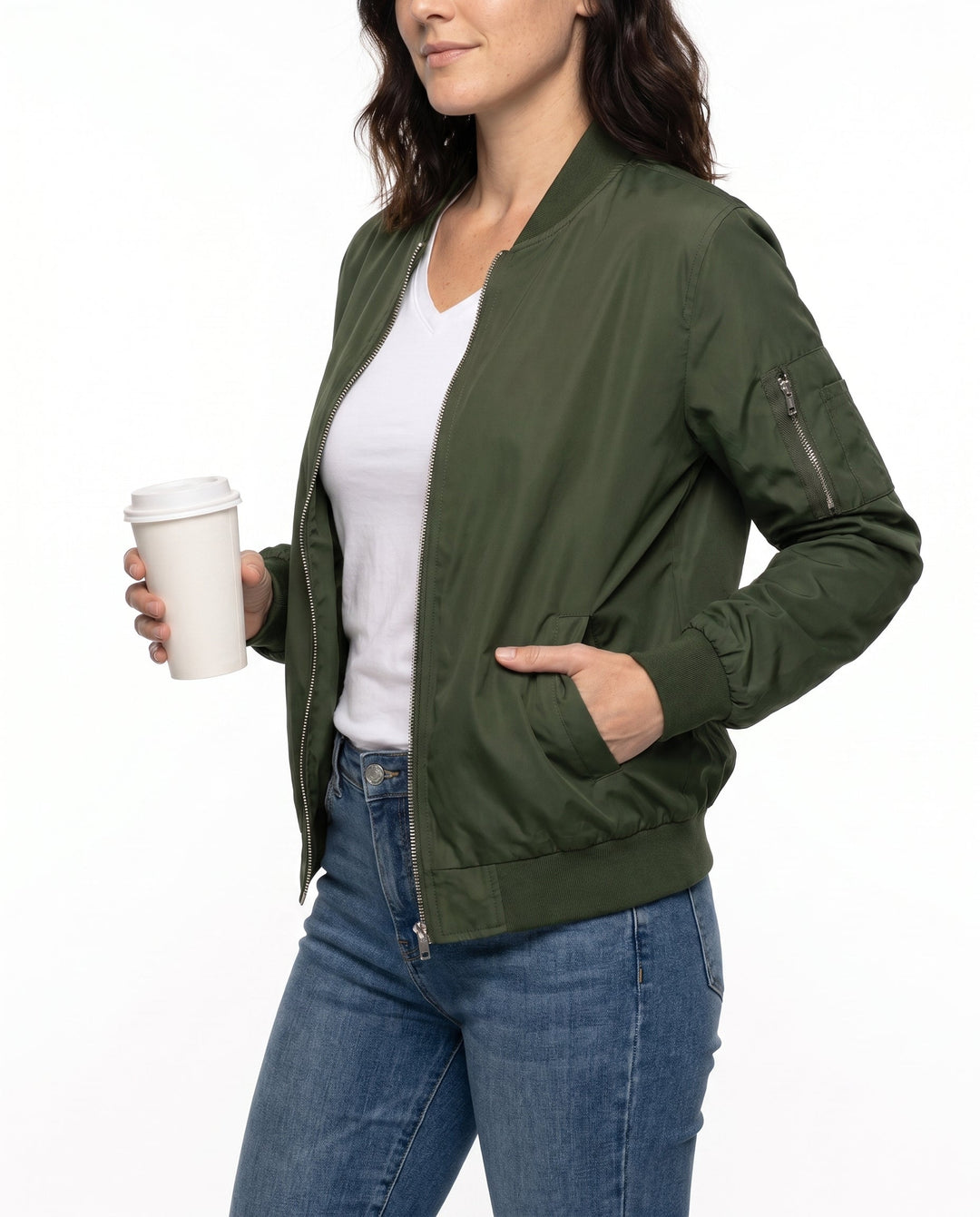 Women's Classic Relaxed Bomber Jacket for Everyday Casual Wear