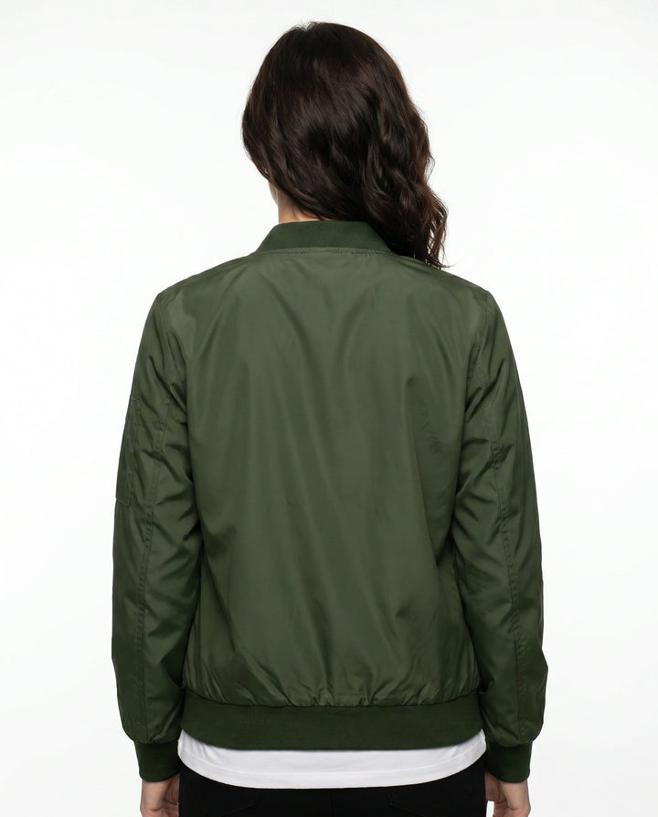 Women's Classic Relaxed Bomber Jacket for Everyday Casual Wear