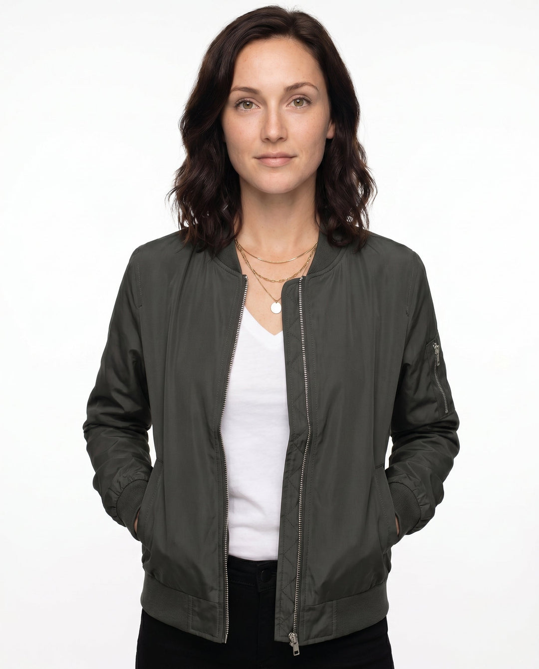 Women's Classic Relaxed Bomber Jacket for Everyday Casual Wear