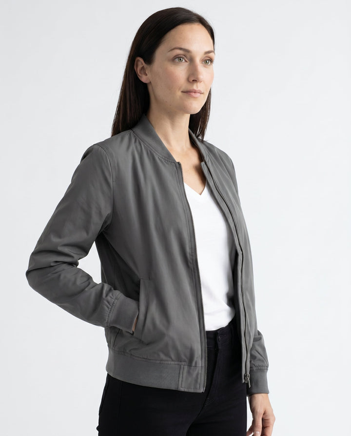 Women's Classic Relaxed Bomber Jacket for Everyday Casual Wear