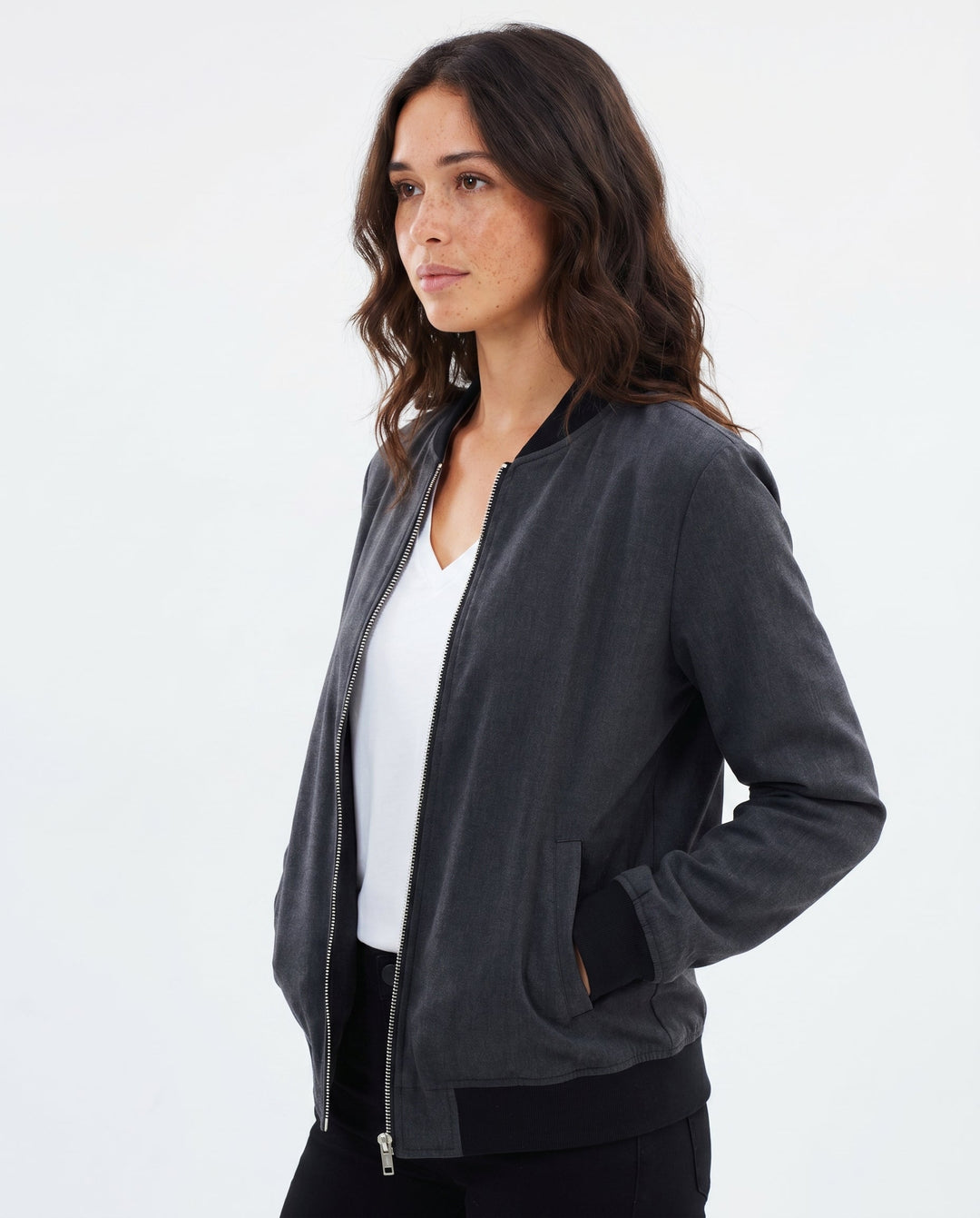 Women's Classic Relaxed Bomber Jacket for Everyday Casual Wear