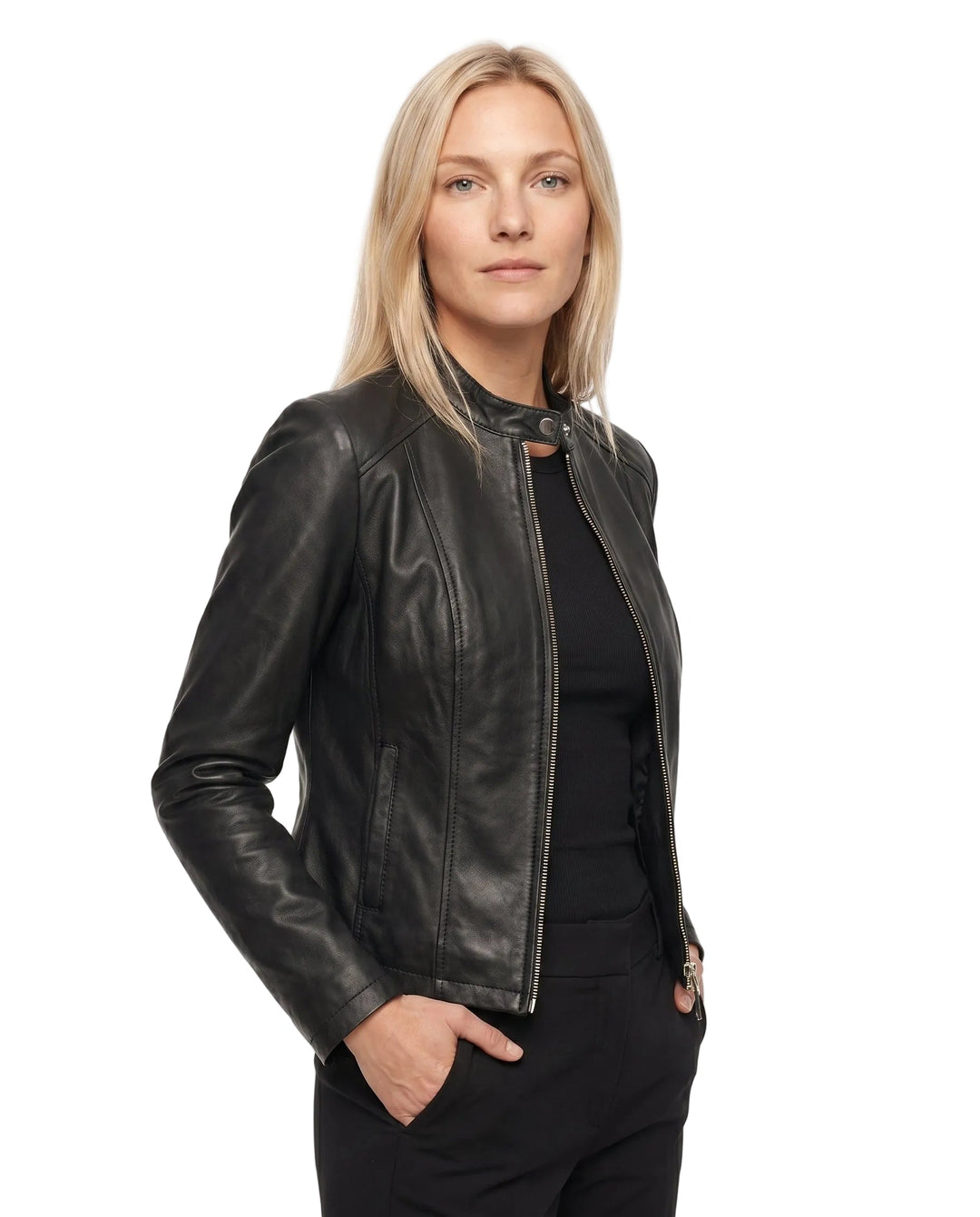 Women's Leather Jacket – Tailored Design for Versatile Casual Wear