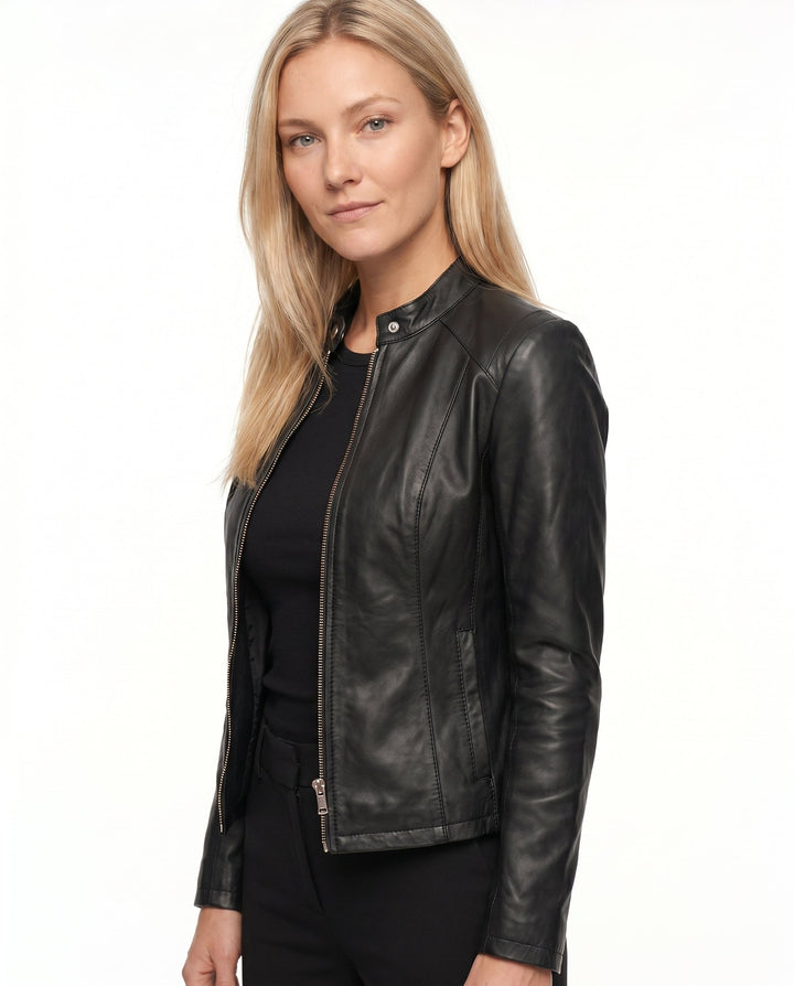 Women's Leather Jacket – Tailored Design for Versatile Casual Wear