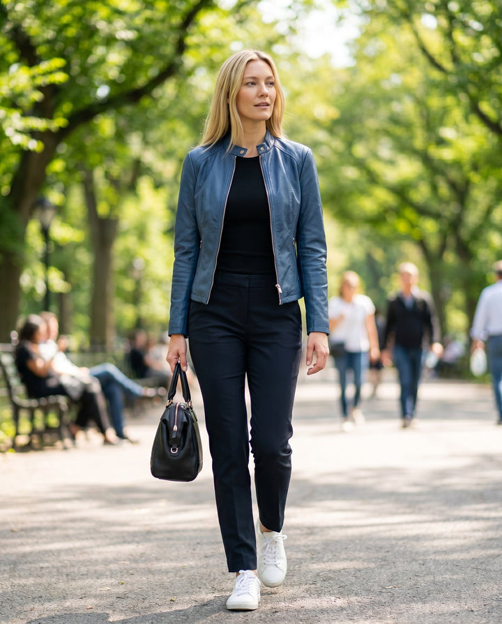 Women's Leather Jacket – Tailored Design for Versatile Casual Wear