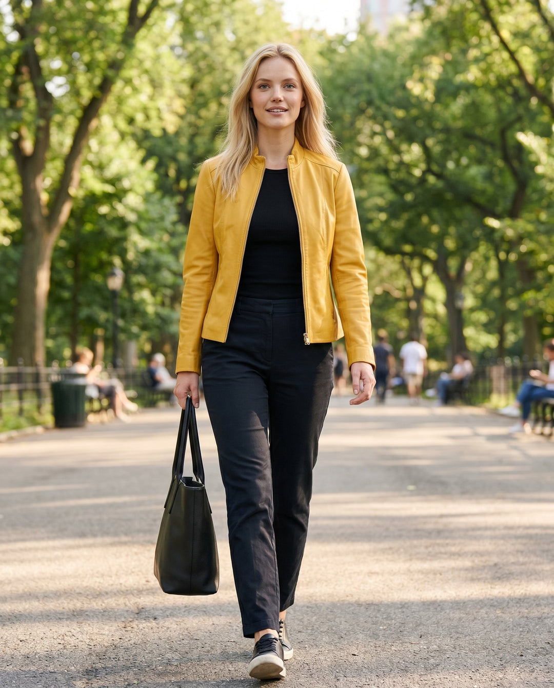 Women's Leather Jacket – Tailored Design for Versatile Casual Wear