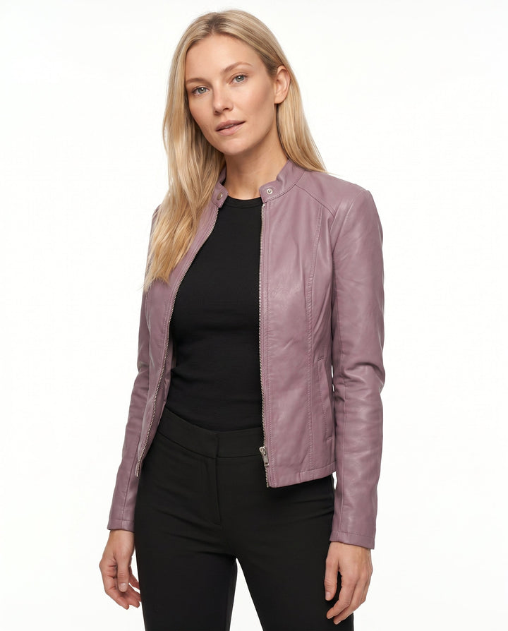 Women's Leather Jacket – Tailored Design for Versatile Casual Wear