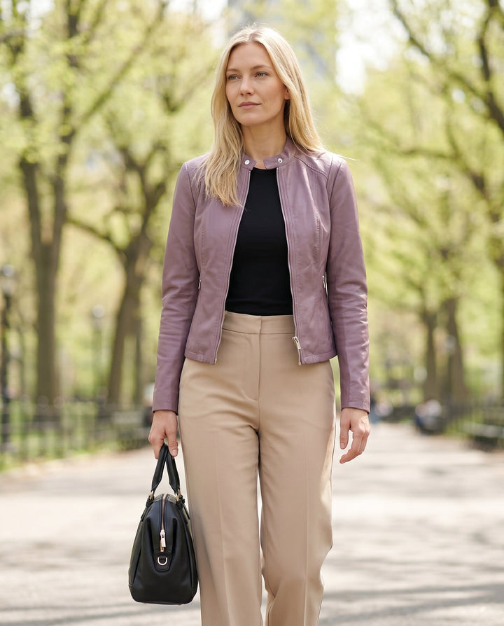 Women's Leather Jacket – Tailored Design for Versatile Casual Wear