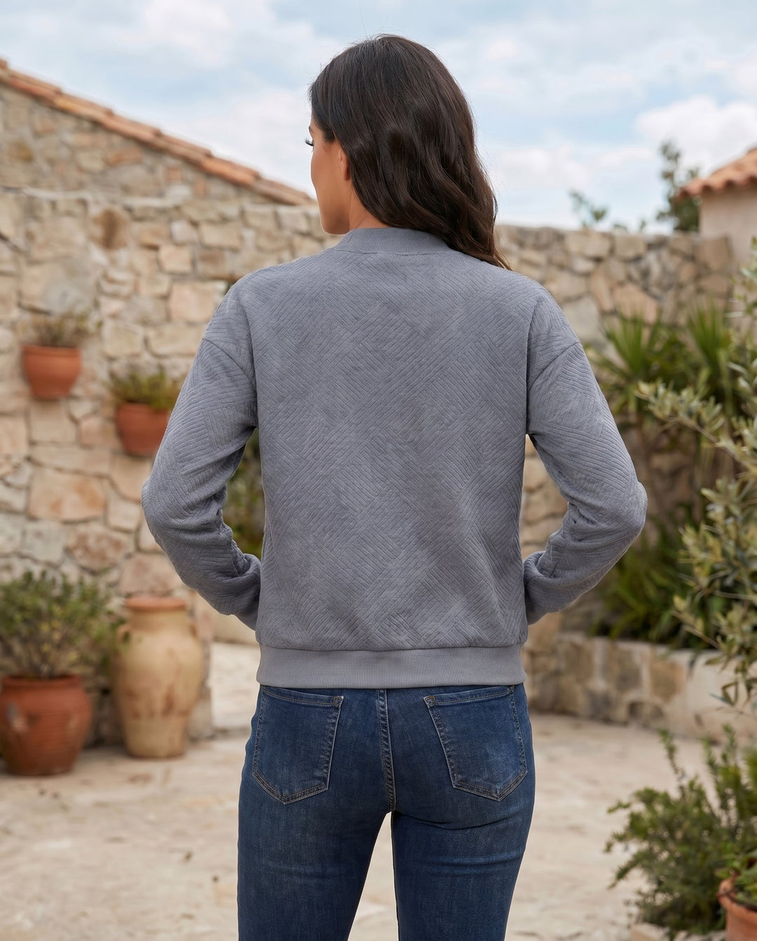 Women's Refined Textured Bomber Jacket
