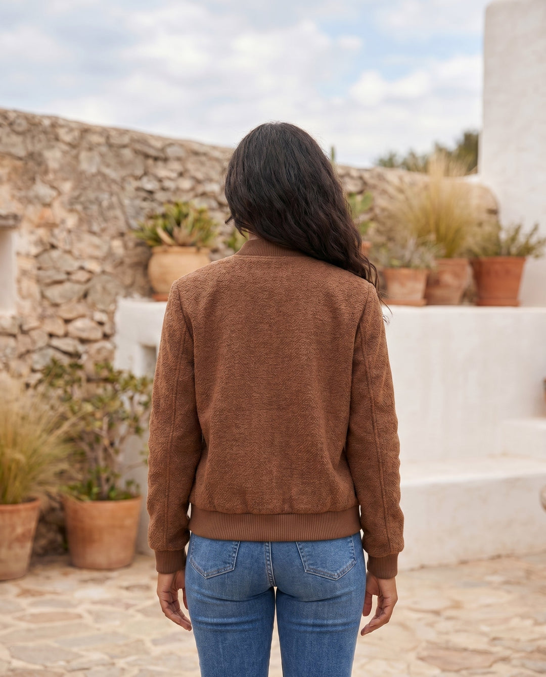 Women's Refined Textured Bomber Jacket