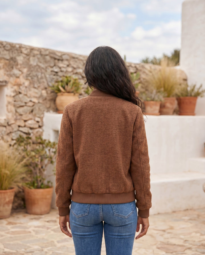 Women's Refined Textured Bomber Jacket