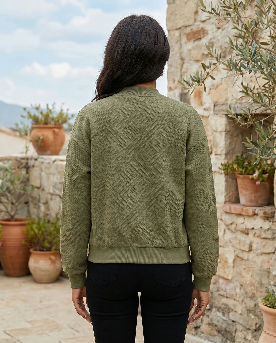 Women's Refined Textured Bomber Jacket
