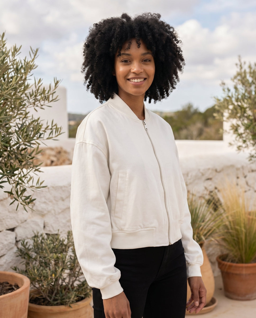 Women's Cropped Casual Bomber Jacket for Everyday Wear
