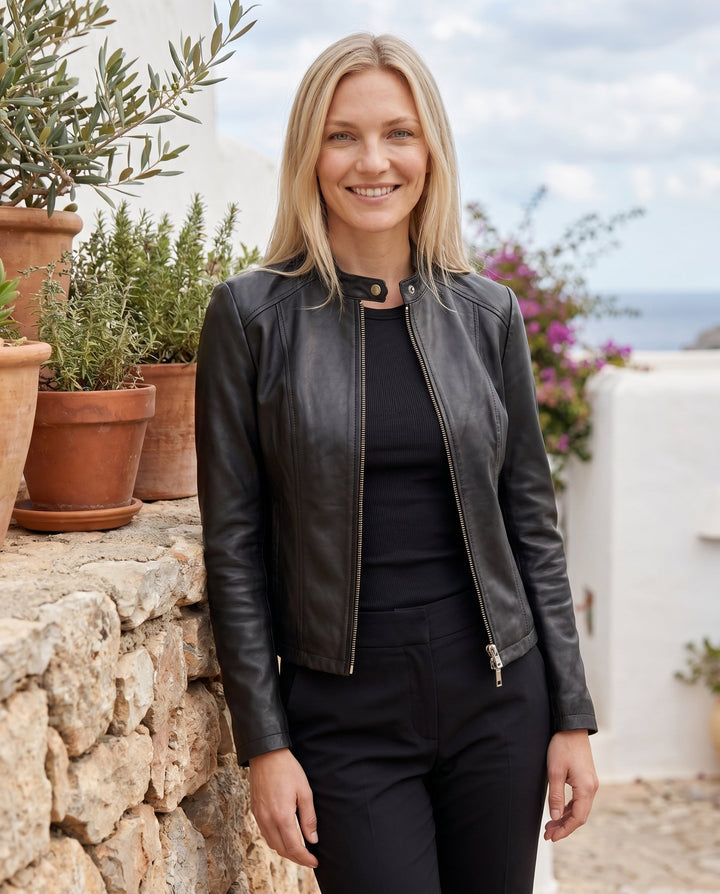 Women's Leather Jacket – Tailored Design for Versatile Casual Wear