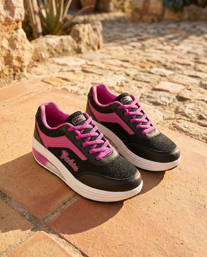 Rachel | Women's Glamorous Cushioned Lace-Up Sneakers